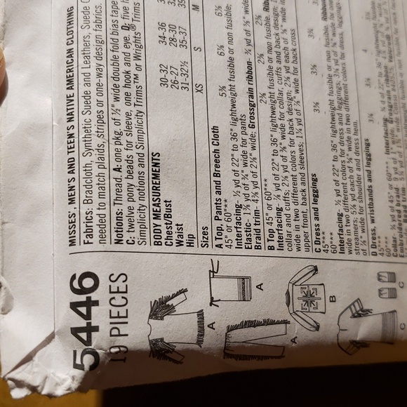 Simplicity 5446 Historic Native American Dress Sewing Pattern Uncut Schewe XS-XL - Picture 4 of 7